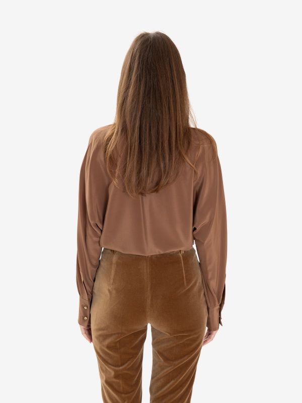 MAX MARA STUDIO Blusa m/l seta con sciarpetta 