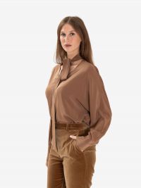 MAX MARA STUDIO Blusa m/l seta con sciarpetta 