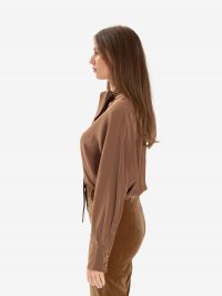 MAX MARA STUDIO Blusa m/l seta con sciarpetta 