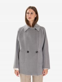 MAX MARA STUDIO Cappottino corto doppiopetto lana Grigio