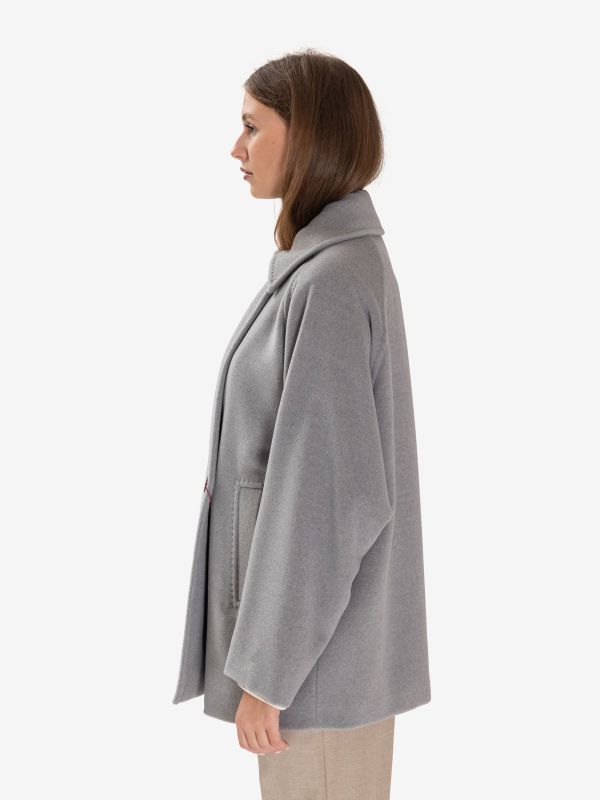 MAX MARA STUDIO Cappottino corto doppiopetto lana Grigio