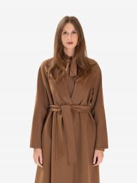 MAX MARA STUDIO Cappotto lana con cintura Marrone