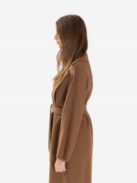MAX MARA STUDIO Cappotto lana con cintura Marrone