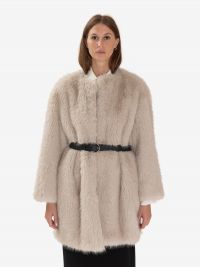 MAX MARA STUDIO Ecopelliccia bianca effetto sfumata 