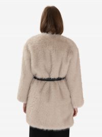 MAX MARA STUDIO Ecopelliccia bianca effetto sfumata 