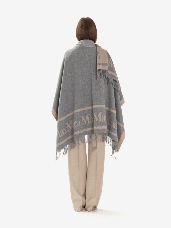 MAX MARA STUDIO Mantella con frange Grigio
