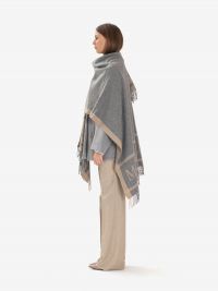 MAX MARA STUDIO Mantella con frange Grigio