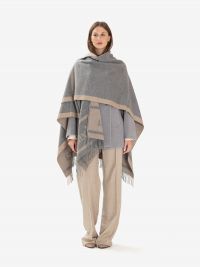 MAX MARA STUDIO Mantella con frange Grigio