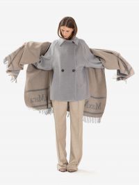 MAX MARA STUDIO Mantella con frange Grigio