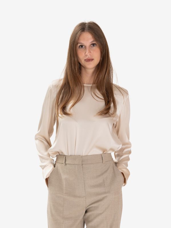 MAX MARA STUDIO Blusa m/l seta Avorio