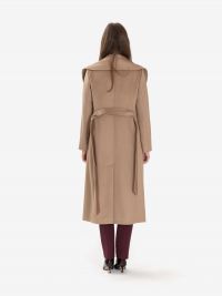MAX MARA STUDIO Cappotto lungo lana con cintura Cammello