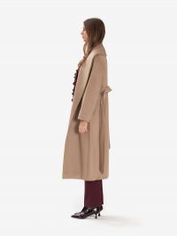 MAX MARA STUDIO Cappotto lungo lana con cintura Cammello