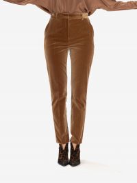 MAX MARA STUDIO Pantalone velluto a sigaretta Marrone
