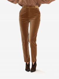 MAX MARA STUDIO Pantalone velluto a sigaretta Marrone
