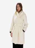 MAX MARA STUDIO Cappotto lana con cintura Marrone