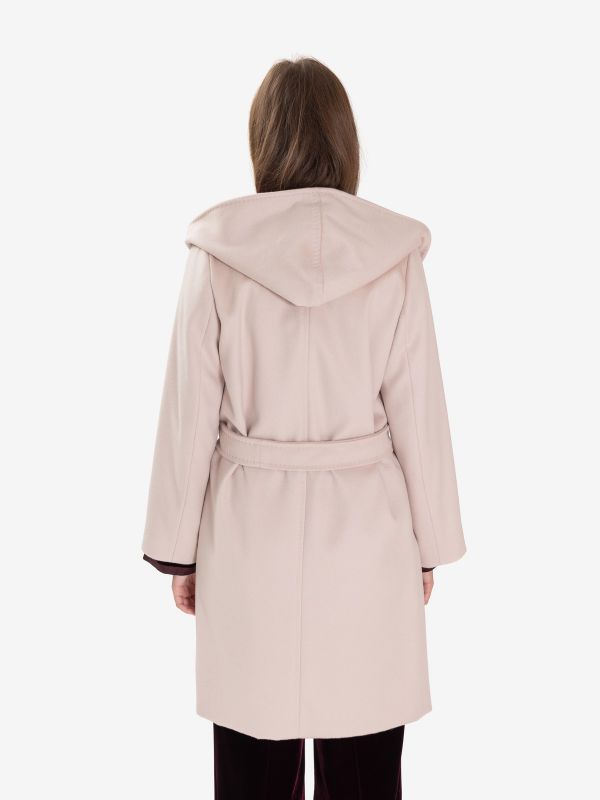MAX MARA STUDIO Cappotto corto con cintura e cappuccio Rosa