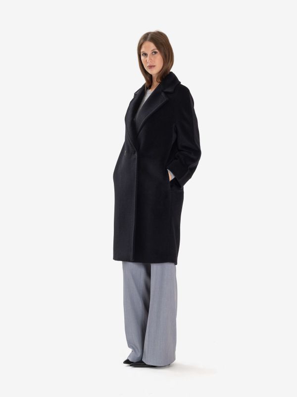 MAX MARA STUDIO Cappotto corto doppiopetto Nero