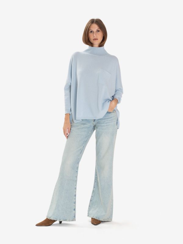 VANISE' Lupetto con taschino Celeste