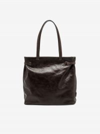 GIANNI CHIARINI Astrid- borsa grande due manici con fibbia pelle lucida Marrone