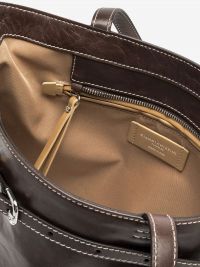 GIANNI CHIARINI Astrid- borsa grande due manici con fibbia pelle lucida Marrone