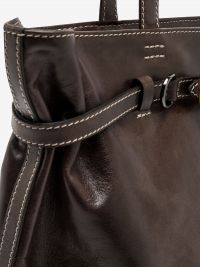 GIANNI CHIARINI Astrid- borsa grande due manici con fibbia pelle lucida Marrone