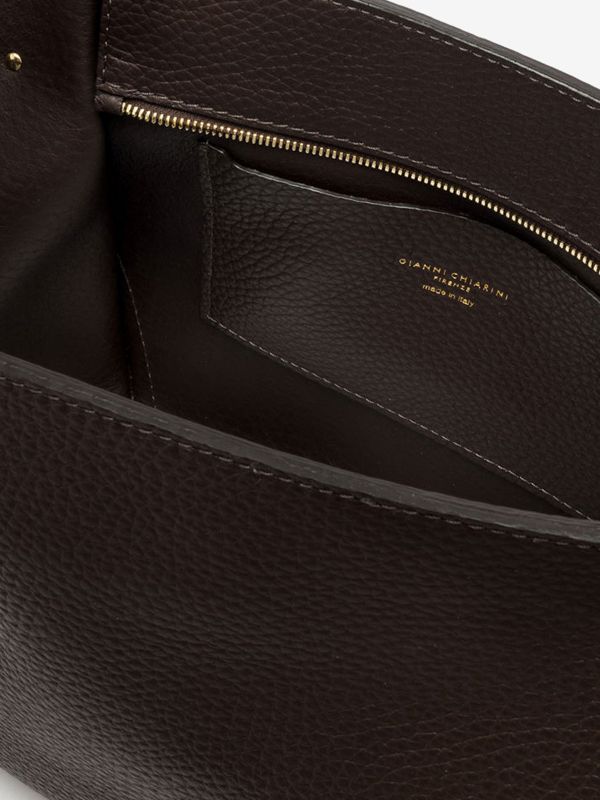 GIANNI CHIARINI Bloom: borsa grande due manici pelle Testa di moro