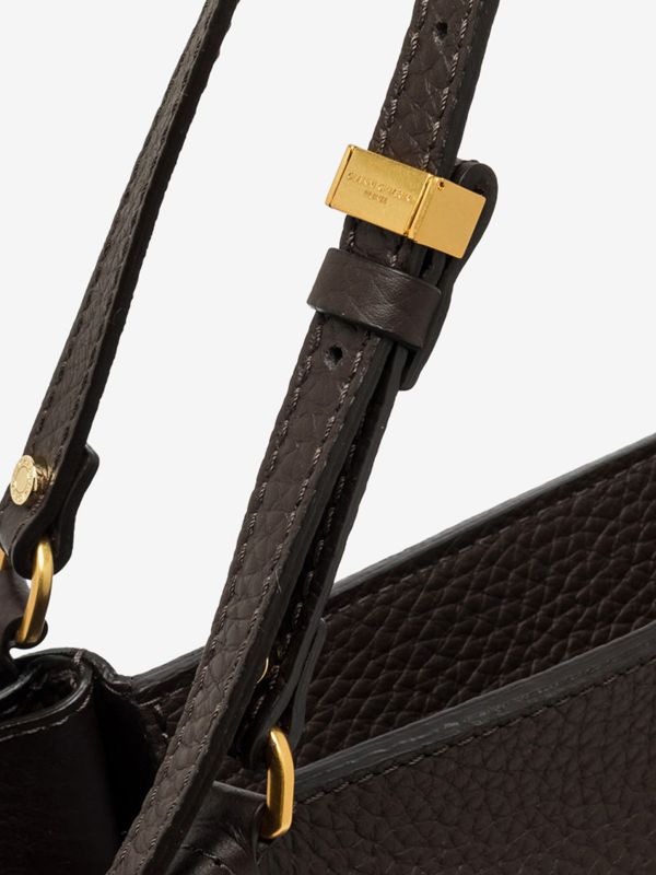 GIANNI CHIARINI Bloom: borsa grande due manici pelle Testa di moro