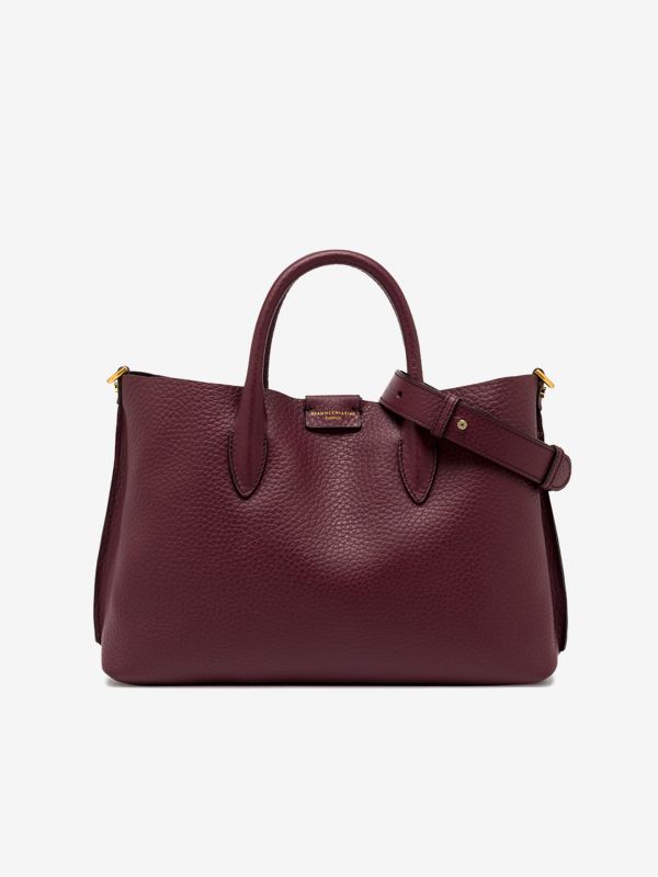 GIANNI CHIARINI Aretha: borsa due manici pelle Prugna