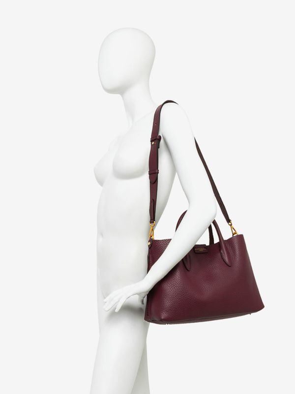 GIANNI CHIARINI Aretha: borsa due manici pelle Prugna