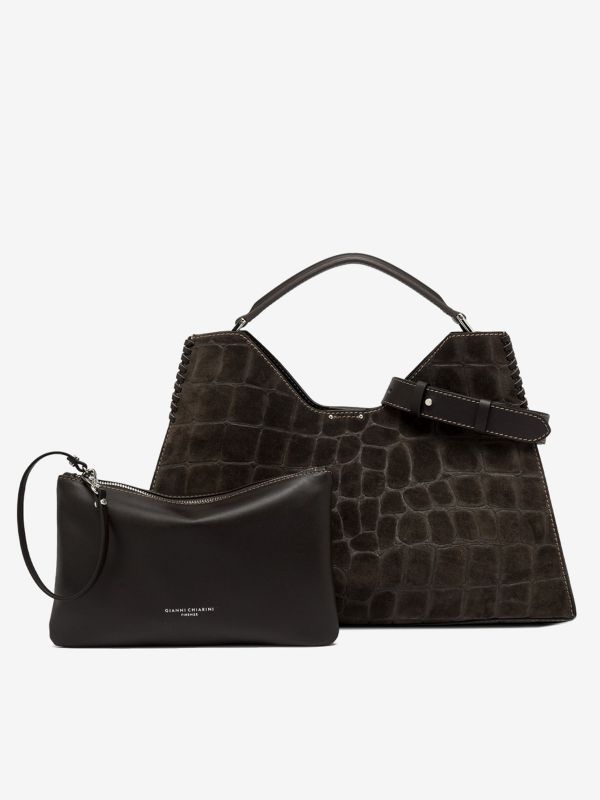 GIANNI CHIARINI Aurora : borsa grande un manico camoscio cocco Marrone