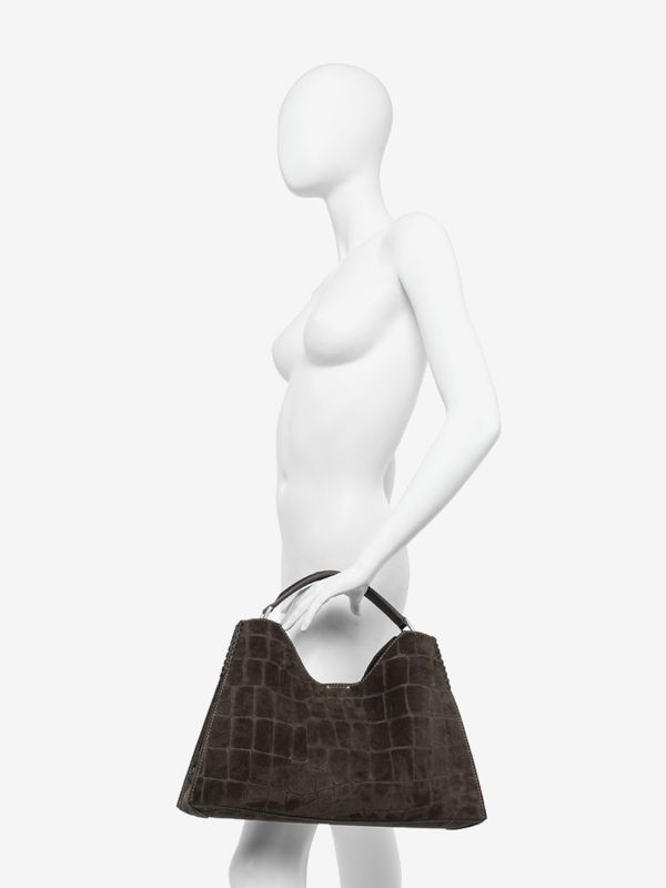 GIANNI CHIARINI Aurora : borsa grande un manico camoscio cocco Marrone