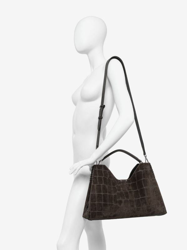 GIANNI CHIARINI Aurora : borsa grande un manico camoscio cocco Marrone