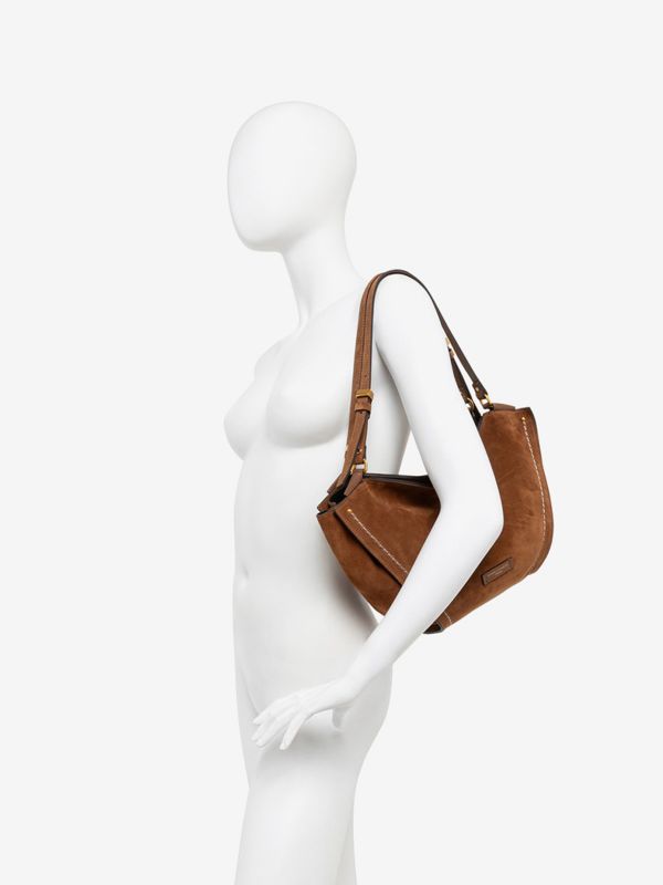 GIANNI CHIARINI Bloom: borsa due manici camoscio media Cuoio