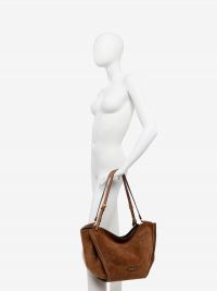 GIANNI CHIARINI Bloom: borsa grande due manici camoscio Marrone