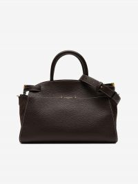 GIANNI CHIARINI Farah: borsa grande due manici pelle e camoscio Testa di moro