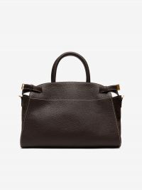 GIANNI CHIARINI Farah: borsa grande due manici pelle e camoscio Testa di moro