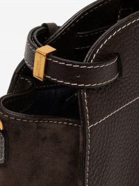 GIANNI CHIARINI Farah: borsa grande due manici pelle e camoscio Testa di moro