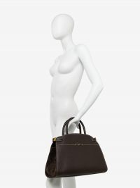 GIANNI CHIARINI Farah: borsa grande due manici pelle e camoscio Testa di moro