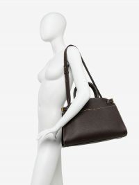 GIANNI CHIARINI Farah: borsa grande due manici pelle e camoscio Testa di moro