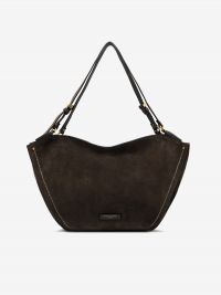 GIANNI CHIARINI Bloom: borsa grande due manici camoscio Testa di moro