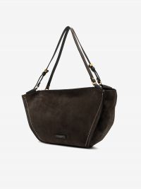 GIANNI CHIARINI Bloom: borsa grande due manici camoscio Testa di moro