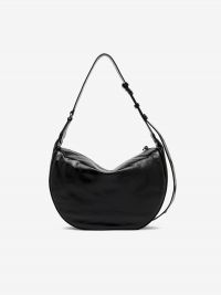 GIANNI CHIARINI Charlotte: mezzaluna pelle effetto stropicciato Nero