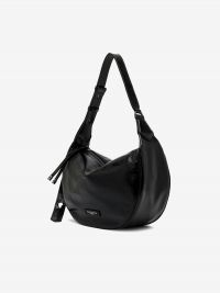 GIANNI CHIARINI Charlotte: mezzaluna pelle effetto stropicciato Nero