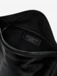 GIANNI CHIARINI Charlotte: mezzaluna pelle effetto stropicciato Nero