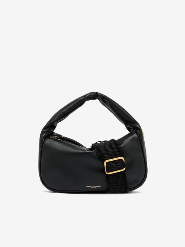 GIANNI CHIARINI Kim: borsa un manico mezzaluna piccola pelle liscia Nero