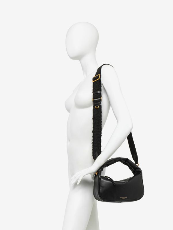 GIANNI CHIARINI Kim: borsa un manico mezzaluna piccola pelle liscia Nero