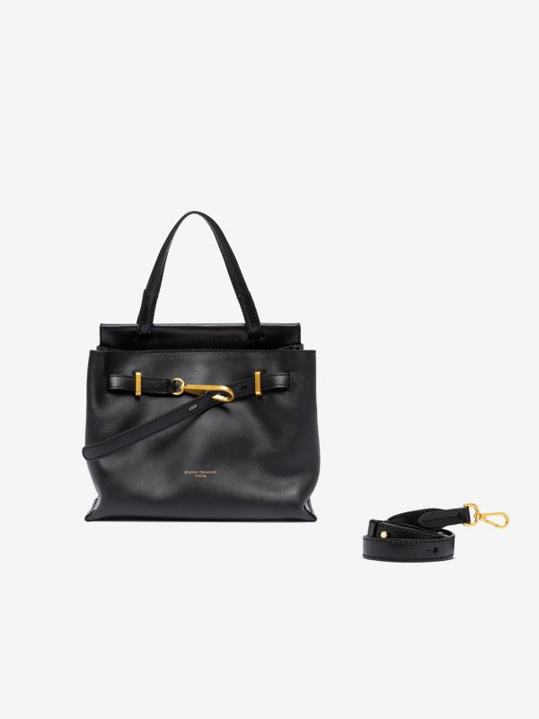 GIANNI CHIARINI Tilda : borsa un manico pelle media con fibbia Nero