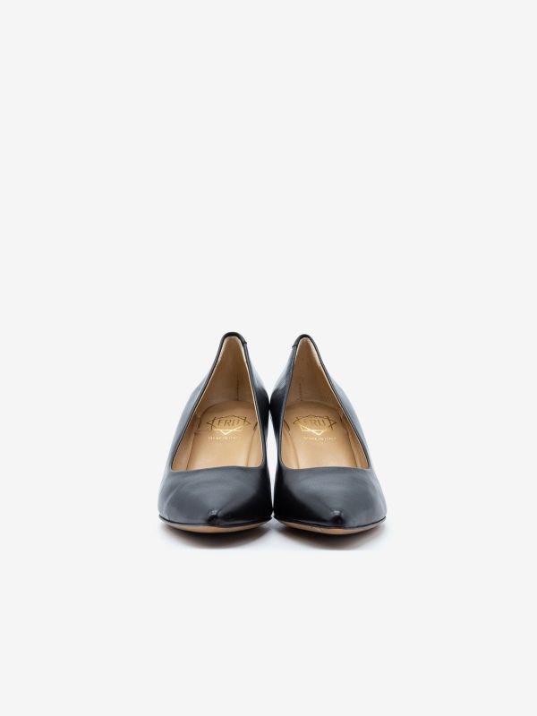 FRANCO RUSSO Decollete tc 5 cm pelle Nero