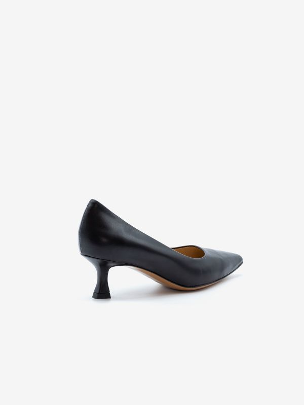 FRANCO RUSSO Decollete tc 5 cm pelle Nero