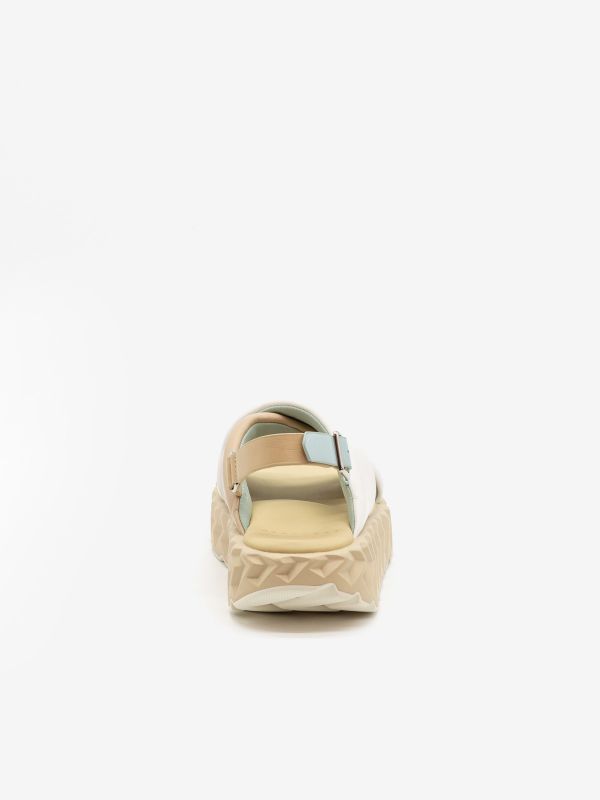 4CS Sandalo intrecciato fondo gomma bianco/beige 